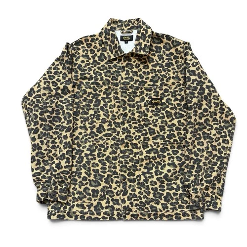 Stan Ray Leopard Print Coverall Chore Jacket Men’s M Workwear Utility - product listing photo