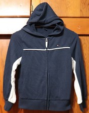 Tommy Hilfiger Hoodie Youth Medium Navy Blue Full Zip Logo Sweatshirt M 8/10