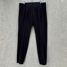 Eileen Fisher Woman Black Ponte Knit Pintuck Ankle Pants 1X Stretch Slim Leg
