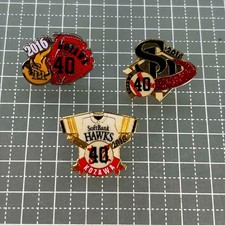 Fukuoka Softbank Hawks Baseball Pin 3-Pack Reiji Kozawa Badge Used FFB