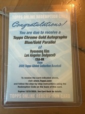 2025 Topps Gilded Redemption Chrome Gold Auto Blue/gold Parallel Hyeseong Kim
