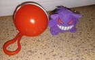 VTG Rare 1999 Nintendo Pokémon Gengar Purple Plush 3" Beanie Toy Keychain & Ball