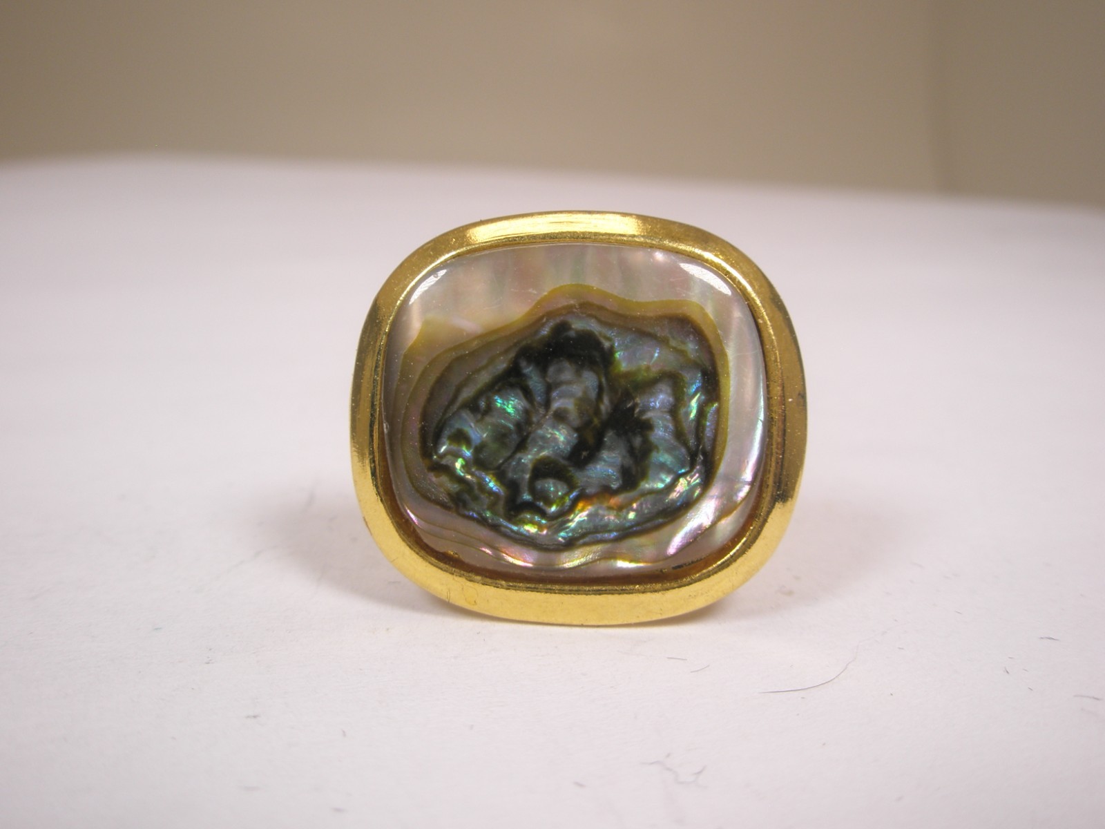 Abalone Shell Rectangle SINGLE Vintage Cuff Link … - image 1