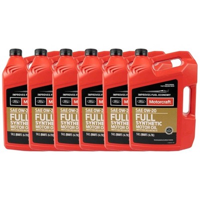 Motorcraft XO0W205QFS Full Synthetic Motor Oil SAE 0W-20, 5 Quarts (Pack Of 6)