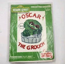 Oscar the Grouch Creative Stitchery Sesame Street 1977 Needlecraft Kit #104