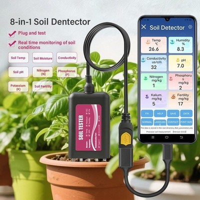 Bodenprüfgerät für Gartenoptimierung Maßnahmen NPK pH Feuchtigkeit Temp