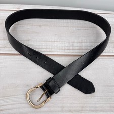 Black Genuine Italian Leather Casual Belt by The Limited Made in USA Vintage L