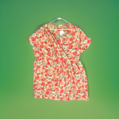 DKNY Women s Floral Cool Sheer Blouse Top Sz 3X Plus Size