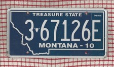 MONTANA - AMERICAN LICENSE NUMBER PLATE #MT