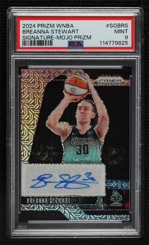 2024 Panini Prizm WNBA Signatures Mojo Prizm 9/25 Breanna Stewart PSA 9 Auto