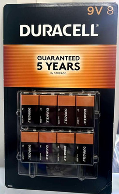 Duracell Coppertop 9V Alkaline Batteries 9 Volt - 8 Pack- exp 2029 free shipping