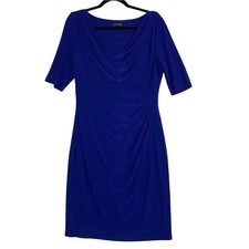 Lauren Ralph Lauren Blue Sheath Side Gather Dress
