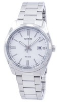 Casio Quarz Weiß Zifferblatt Edelstahl Armband 50M MTP-1302D-7A1V Herrenuhr