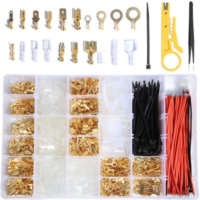 Multipurpose 1450pcs Wire Spade Terminals set for Electronics & Vehicles Repair