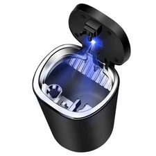 Car Ashtray With LED Light Portable Ashtray For Vehicles Car Trash Can With Lid