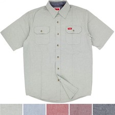Wrangler Men's Shirt Short Sleeve, Button-up, 2-Button Down Pockets