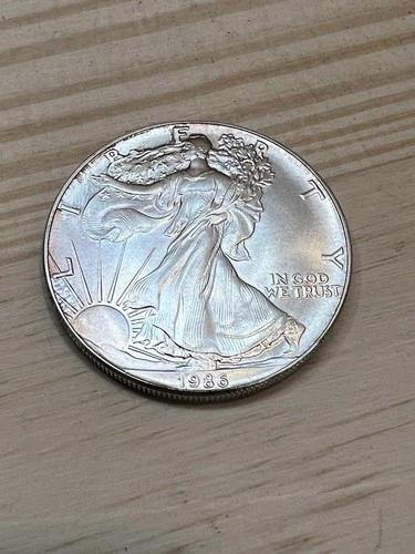 1986 American Silver Eagle Dollar, 1oz .999 Fine Silver $1, First Year Coin
