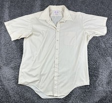 Vintage Manhattan The Natural Shirt Mens Beige Short Sleeve Button Down 18 Tall