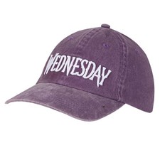 Wednesday Logo Purple Washed Baseball Cap NEW OFFICIAL