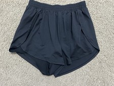 Women's Black Athletic Drawstring Shorts Elastic Waist Activewear Summer