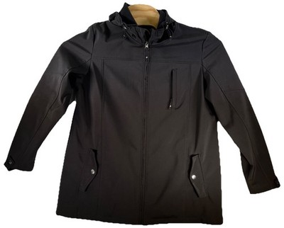 Below Zero by Rothschild Women's Black Hooded Softshell Jacket Size L Raincoat