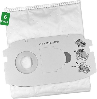 6 Pack 498411 Self Clean Filter Bag for Festool CT MIDI Before 2019 Replacement