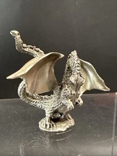 Vintage Pewter Rawcliffe Dragon 2” Tall RA828