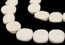 White Bone Beads Circular 24mm Kenya African Flat 30 Inch Strand Handmade