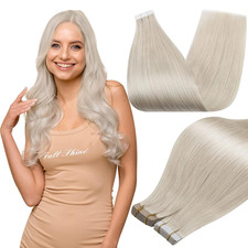 Tape in Hair Extensions Seamless Hair Extensions Tape in Color 1000 Blonde Glue