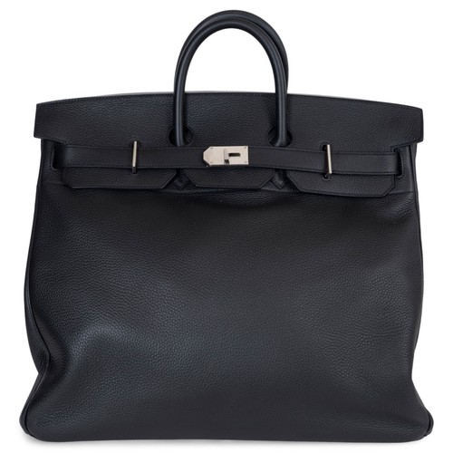 74157 auth HERMES black Togo leather HAC 50 Travel Bag birkin