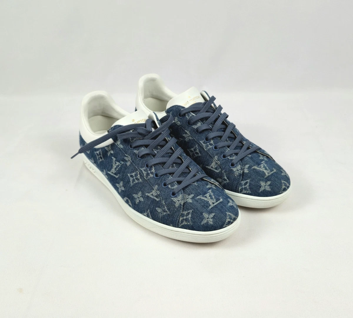 Louis Vuitton Blue Bandana Monogram Men’s Sneakers – Size 6.5 – Authentic 0393 LV Trainer In Blue Monogram Denim & Leather | LOUIS VUITTON ® main image 4