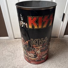 VINTAGE 1978 Aucoin KISS Metal Trash Can HOLY GRAIL Love Gun Alive II GOOD COND