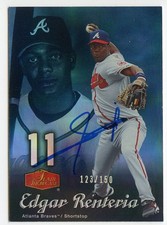2006 Flair Showcase Legacy Blue #150 Edgar Renteria /150 Auto Signed IP 