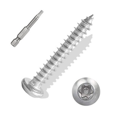 Torx/Star Drive Button Head Self Tapping Screws M4Ã 30mm 100 Pcs 18-8 304 Stai