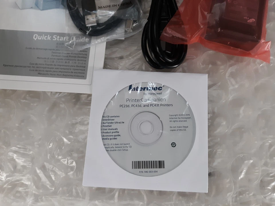 Intermec PC23D Direct Thermal Printer w/ AC Adapter USB 2.0 Software NEW *OB* - Image 3 of 4