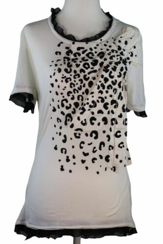 Valentino Red black&white leopard print  bow shirt