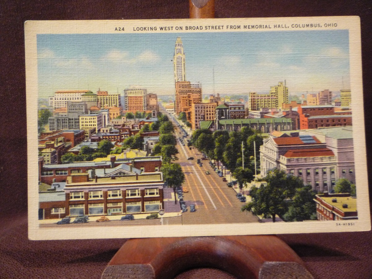 1940s Columbus OH OHIO View of Broad Street Looking west - Tower