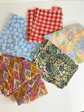 Vintage 1950s 60s 70s Semi Sheer Voile Fabric Lot 14+ YDS  5 prints