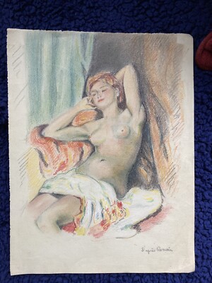 Original Drawing Nude Lying After Renoir Year Circa 30_40
