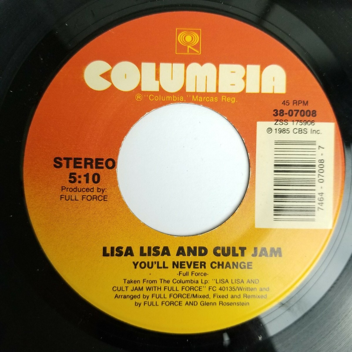 ❤︎ Lisa Lisa & The Cult Jam You'll Never Change 45 RPM 7