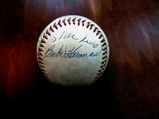 ELSTON HOWARD WILLIE MAYS HOF AUTO VINTAGE WARREN GILES ONL BASEBALL JSA BEAUTY