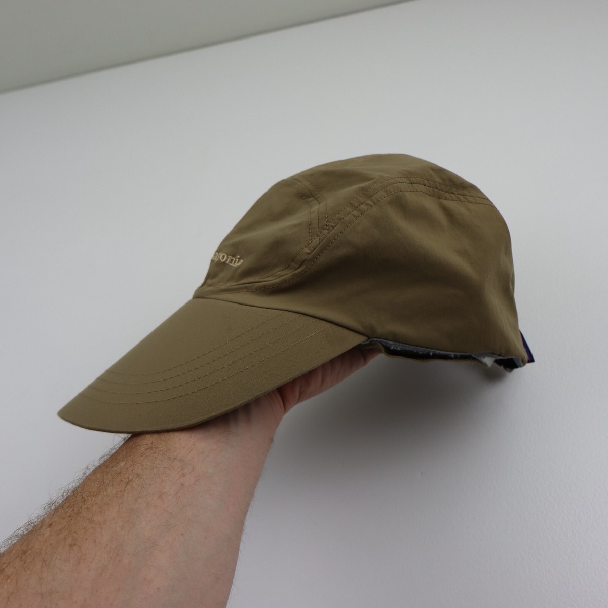 Vintage Patagonia Longbill Fly Fishing Hat Brown 5 Panel Cap Mens