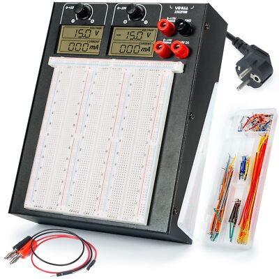 1502PBB Lochrasterplatten Steckbrett Breadboard Power Supply Set labornetztei...