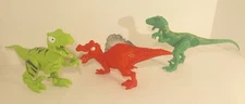  Lot 3 Toy Dinosaurs 1 Dolgen Roaring Raptor 2 Zuru Smashers Ice age Dinos 