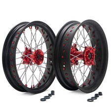17" Supermoto F&R Wheels Rims Hubs For Honda CRF250R 2014-2025 CRF450R 2013-2025