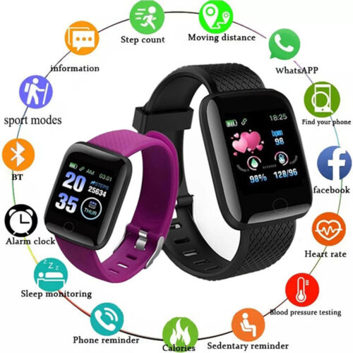Smart Watch Bracelet Men Women Fitness Tracker Heart Rate for Android iOS iPhone - Afbeelding 1 van 29