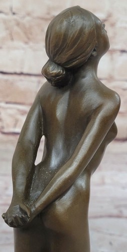 MODERN IMPRESSIONISTIC NUDE GIRL BRONZE SCULPTURE HOT CAST FIGURINE NAKED SALE - Picture 9 of 10
