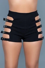 sexy BE WICKED high WAIST rise CUTOUT open SIDES buckles HOT pants BOOT shorts