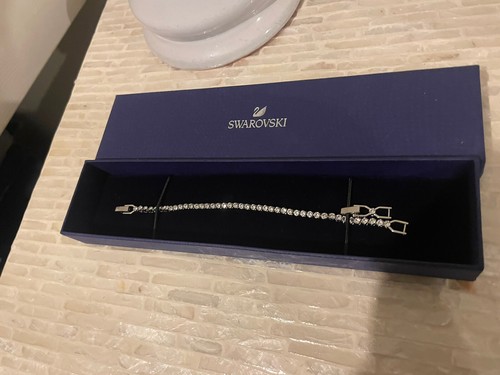 Swarovski Emily Silver Bracelet Tennis Style 1808960 Rhodium New In Gift Box - Picture 12 of 12