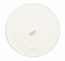 Plumb Works Sink & Lavatory Flat Drain Disposal Plug Stopper Suction, White